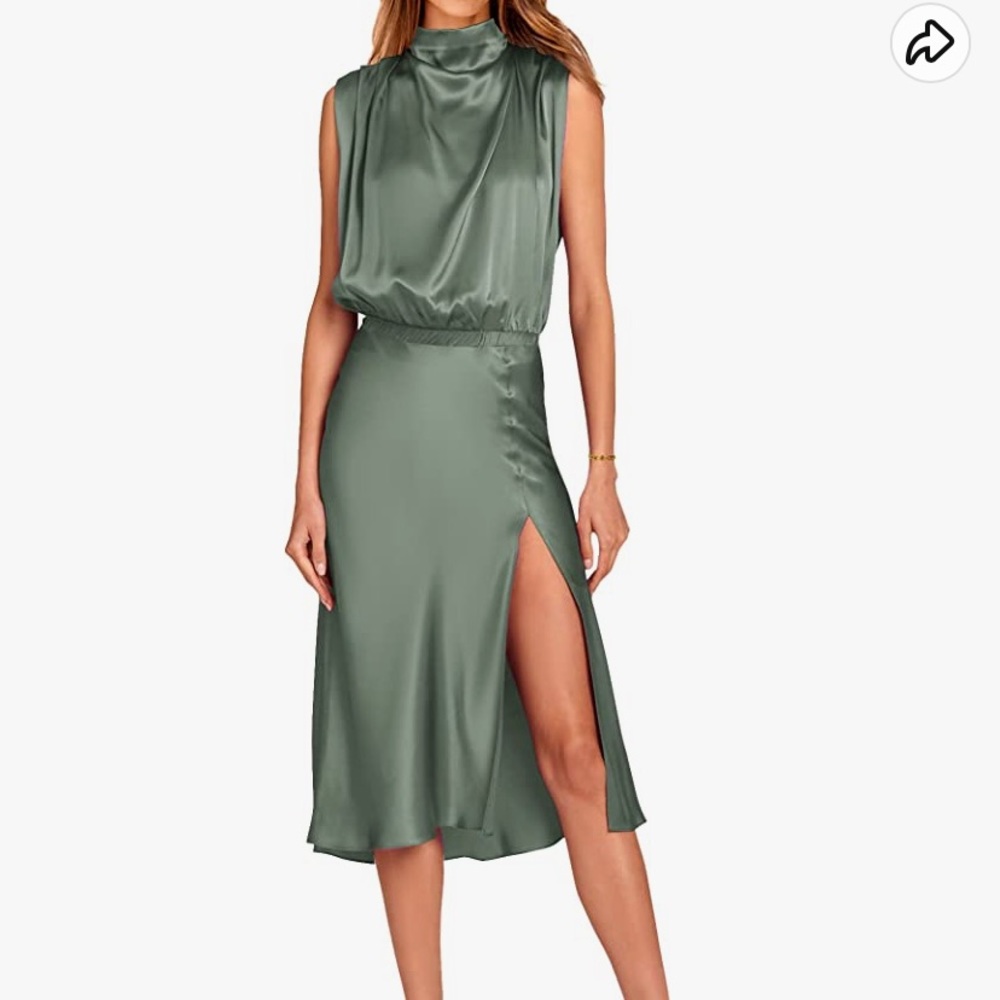 Army/Sage Green Midi Dress